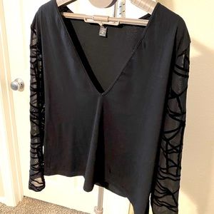NEW Blouse with Mesh Sleeves